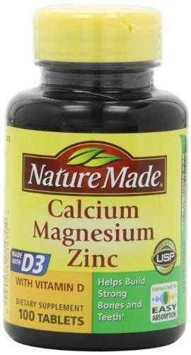 Nature Made Calcium Magnesium And Zinc With Vitamin D With D