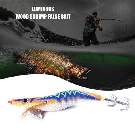 Cm G Luminous Wood Shrimp Fishing Lures Artificial Wobbler Bait