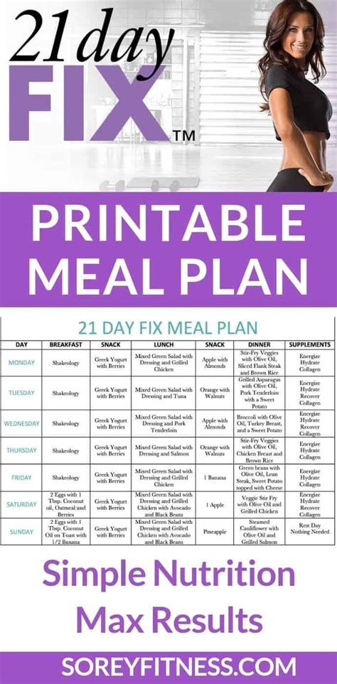 21 Day Fix Meal Plan With Portion Control Containers By Autumn Calabrese And Beachbody Get Max