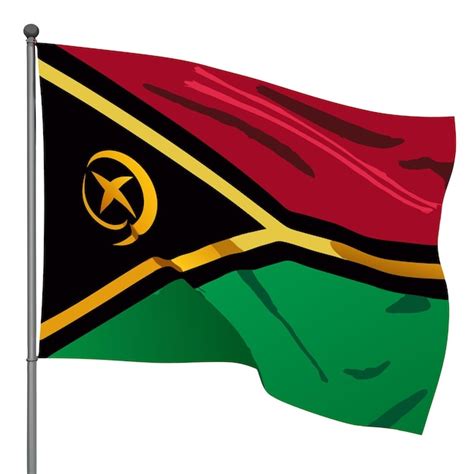 Ilustración de la bandera de Vanuatu sobre un fondo blanco Vector