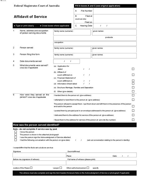 Affidavit Form Western Australia