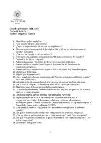 Posibles Preguntas Examen Derecho Eclesi Stico Docsity