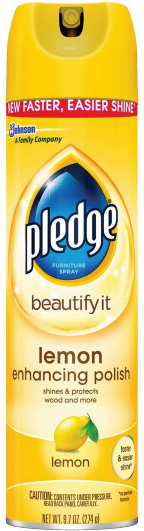 4 Pack Pledge Lemon Clean Furniture Spray 9 70 Oz Walmart