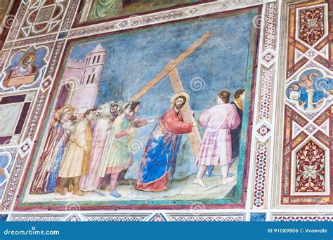 Frescos De La Pared En La Capilla De Scrovegni En Padua Foto Editorial