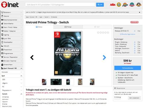 Metroid Prime Trilogy Switch Listed by a Swedish Retailer; Believes it ...