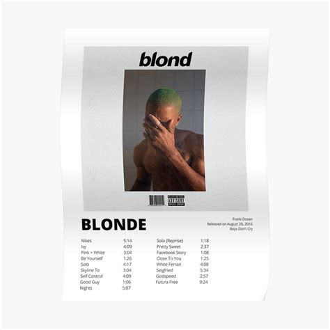 Blonde Frank Ocean Album Poster Etsy