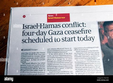 Israel Hamas Conflict Four Day Gaza Ceasefire Scheduled To Start