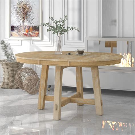 Amazon P Purlove Round Dining Table Farmhouse Round Extendable