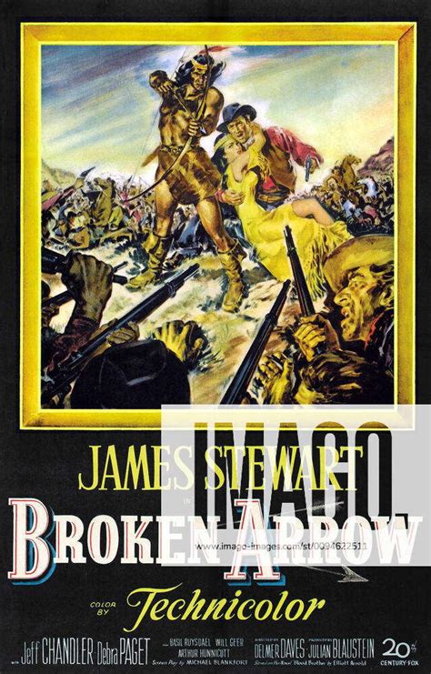 Jeff Chandler Debra Paget James Stewart Movie Poster Film Broken