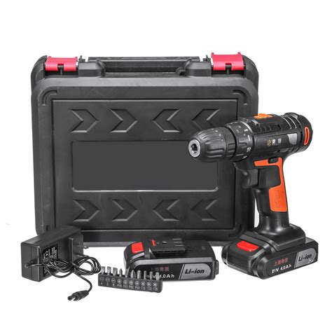 New 21v 4000mah Cordless Power Drills 181 Electric Screw Driver Rechargeable With 2 Li Ion