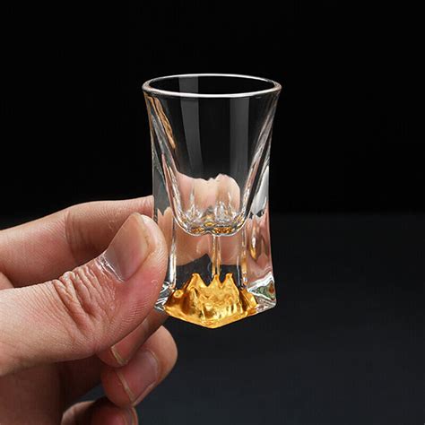 Luxury Crystal Glass Vodka Glass Sake Shochu Glass Liqueur Gold Foil