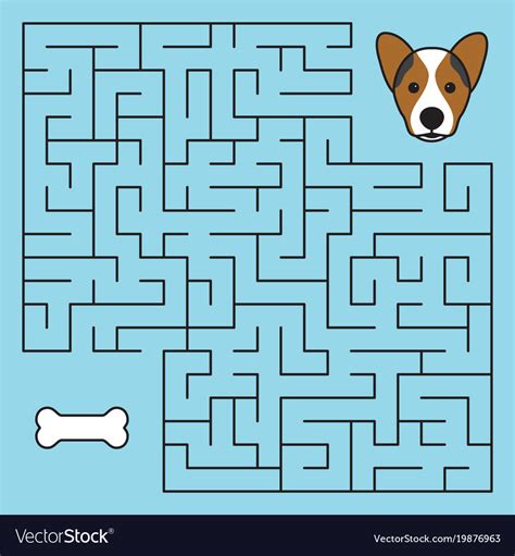 Labyrinth Maze Game With Solution Help Dog Vector Image