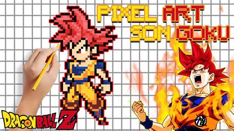 PIXEL ART SON GOKU SSJ DIVIN DRAGON BALL Z YouTube