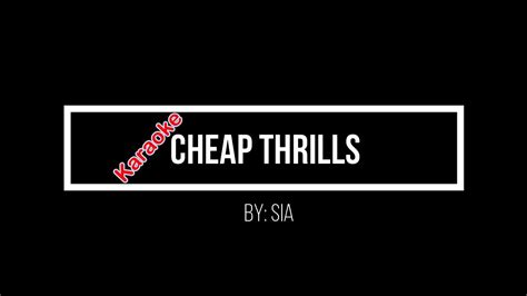 Cheap Thrills By Sia Karaoke Youtube