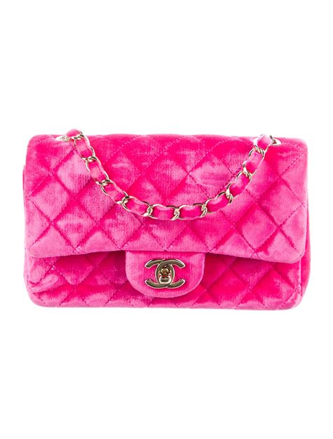 Chanel Classic Rectangular Mini Velvet Flap Bag Pink Shoulder Bags