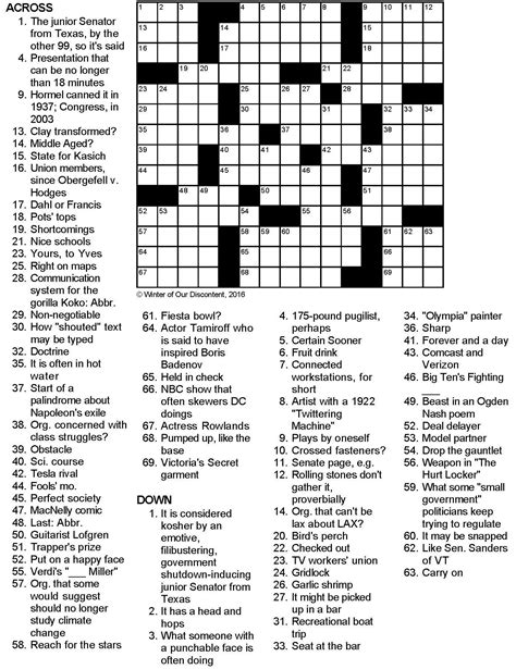 Printable Canadian Crossword - Printable Crossword Puzzles