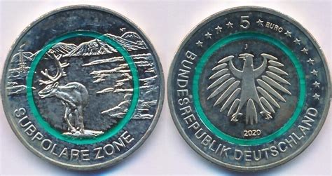 BRD Deutschland 5 Euro Gedenkmünze 2020 J Polymerring Subpolare Zone