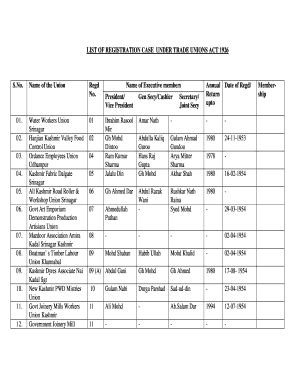 Fillable Online Labcom Jk Gov LIST OF REGISTRATION CASE UNDER TRADE