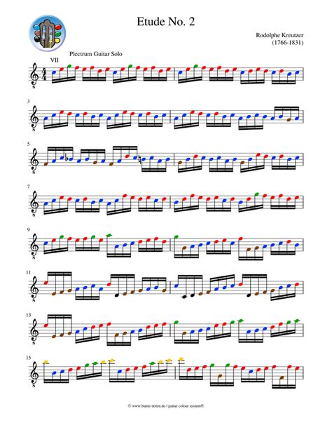 Etude No 2 Rudolphe Kreutzer Sheet Music For Guitar Download Free