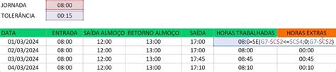 Criando Uma Planilha De Controle De Hora Extra No Excel Passo A Passo