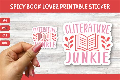 Printable Spicy Book Lover Sticker 2 Graphic By Sundiva Design