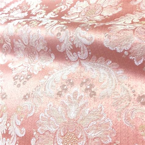 PALERMO Tela Jacquard Brocado Damasco Floral Beige Rosa Claro Etsy