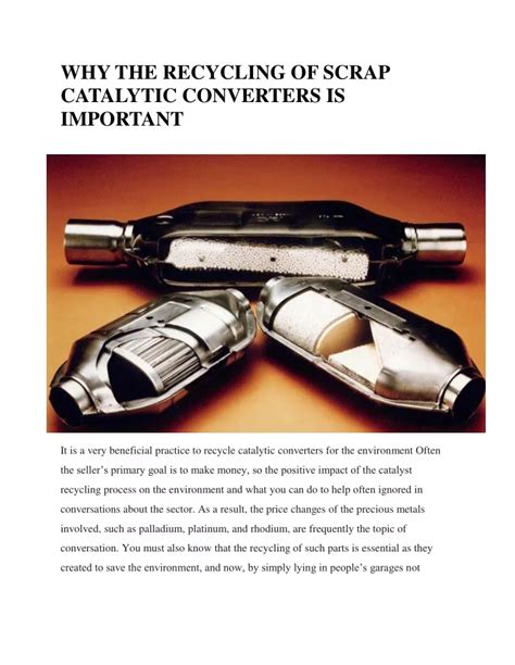 Ppt Why The Recycling Of Scrap Catalytic Converters Is Important