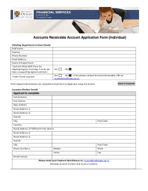 Fillable Online Accounts Receivable Account Application Form