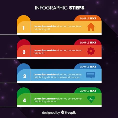 Free Vector Colorful Infographic Steps Concept In Flat Style