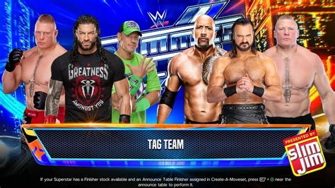 Roman Reigns Brock Lesnar John Cena Vs Drew Mcintyre The Rock