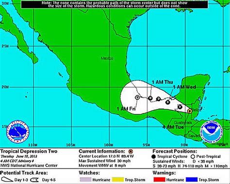 Tropical Depression No. 2 drenching Central America; 40 percent chance ...