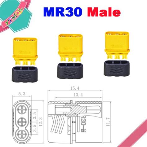 10 100PCS MR30 Male Female Bullet Connector Plug The Upgrade For RC FPV