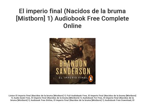 El Imperio Final Nacidos De La Bruma Mistborn 1 Audiobook Free