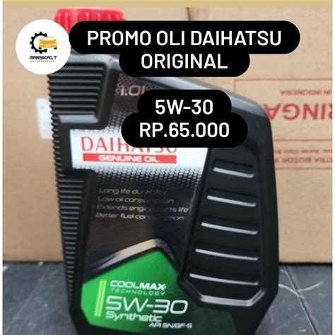 Jual Daihatsu Genuine Oil W Api Sn Gf Synthetic L Original