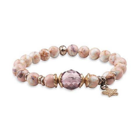 Pulsera Platadepalo De Bronce Y Agata Rosa Wb X T M Joyeria