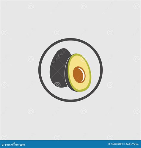 AVOCADO LOGO TEMPLATE stock illustration. Illustration of fruit - 166735889