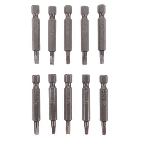 10pcs Screw Bits Magnetic Screwdriver Bits S2 Steel Square Head