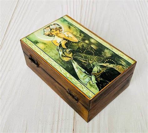 The Moon Tarot Card Box Alphonse Mucha Inspired Artofit