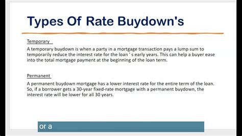 Interest Rate Buydowns Explained Youtube