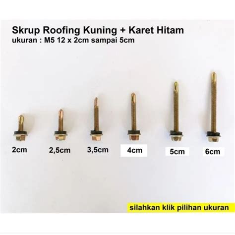 Jual Skrup Sekrup Roofing Baja Ringan Kuning Karet M X Cm Cm