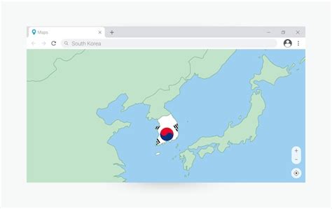 Janela Do Navegador Mapa Da Coreia Do Sul Pesquisando A Coreia Do