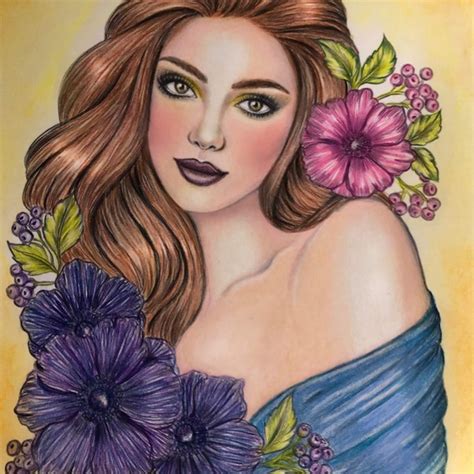 Sunflower Adult Coloring Page Portrait Coloring Grayscale Coloring Instant Download A4a3