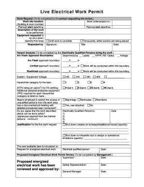 Form Purdue University Electrical Work Hazard Assessment Fill