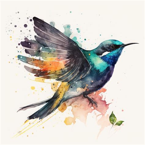 Premium Photo | Bird watercolor drawing paint