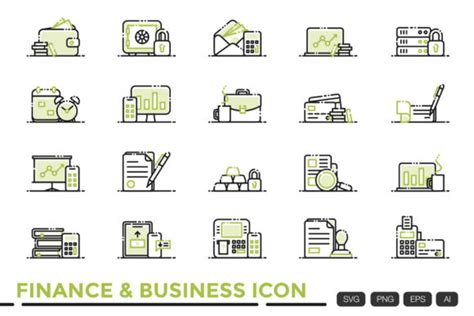 Finance & Business Icon Set Graphic by vintagiodesign · Creative Fabrica