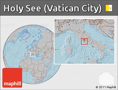 Free Satellite Location Map Of Holy See Vatican City Gray Outside