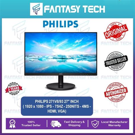 PHILIPS 27 271V8 LED FLAT FULL HD 1920x1080 75HZ IPS LCD MONITOR