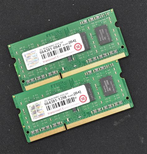 【目立った傷や汚れなし】4gb 2gb 2枚組 Pc3 10600s Ddr3 1333 Sodimm 204pin 1rx8 ノート