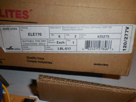 Cooper Lighting Sure Lites Elecronics Module Elx Led Series New In Box