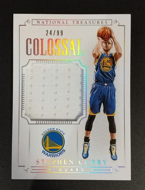 Stephen Curry Warriors 2014 15 Panini National Treasures Colossal Game